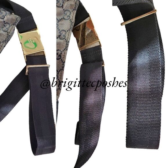 GUCCI Black/Gray Monogram Crystal Gg Unisex Belt Bag Fanny Pack - Picture 9 of 17